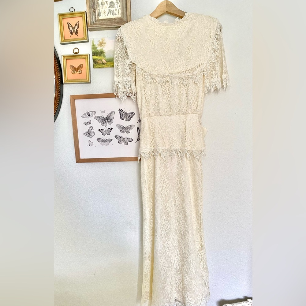 Vintage Jessica McClintock Lace Bow 80s Wedding Dress